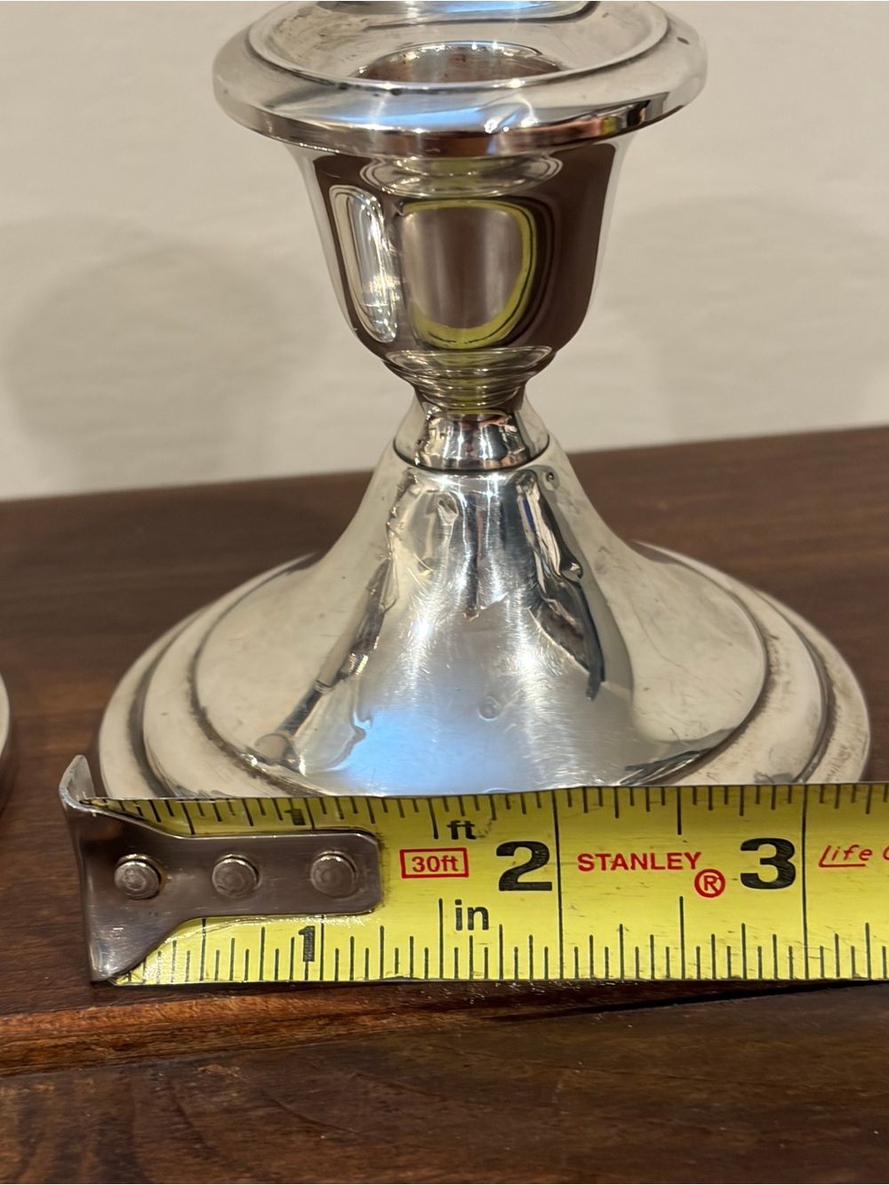 Set of 2 Vintage Sterling Silver Weighted Candlestick Holders - Picture 8 of 11